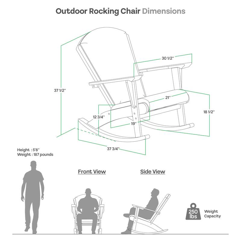 Cambridge Casual Camden 3-Piece Teak Wood Outdoor Rocking Chair Set with Padded Woven Seat
