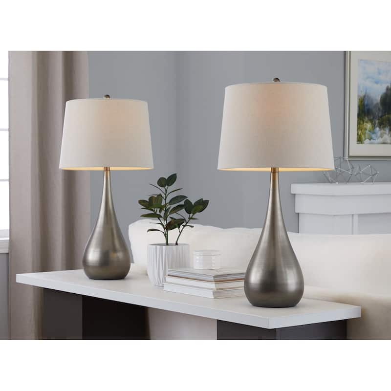 Silver Orchid Stone 29" Table Lamp with Empire Shade (Set of 2)
