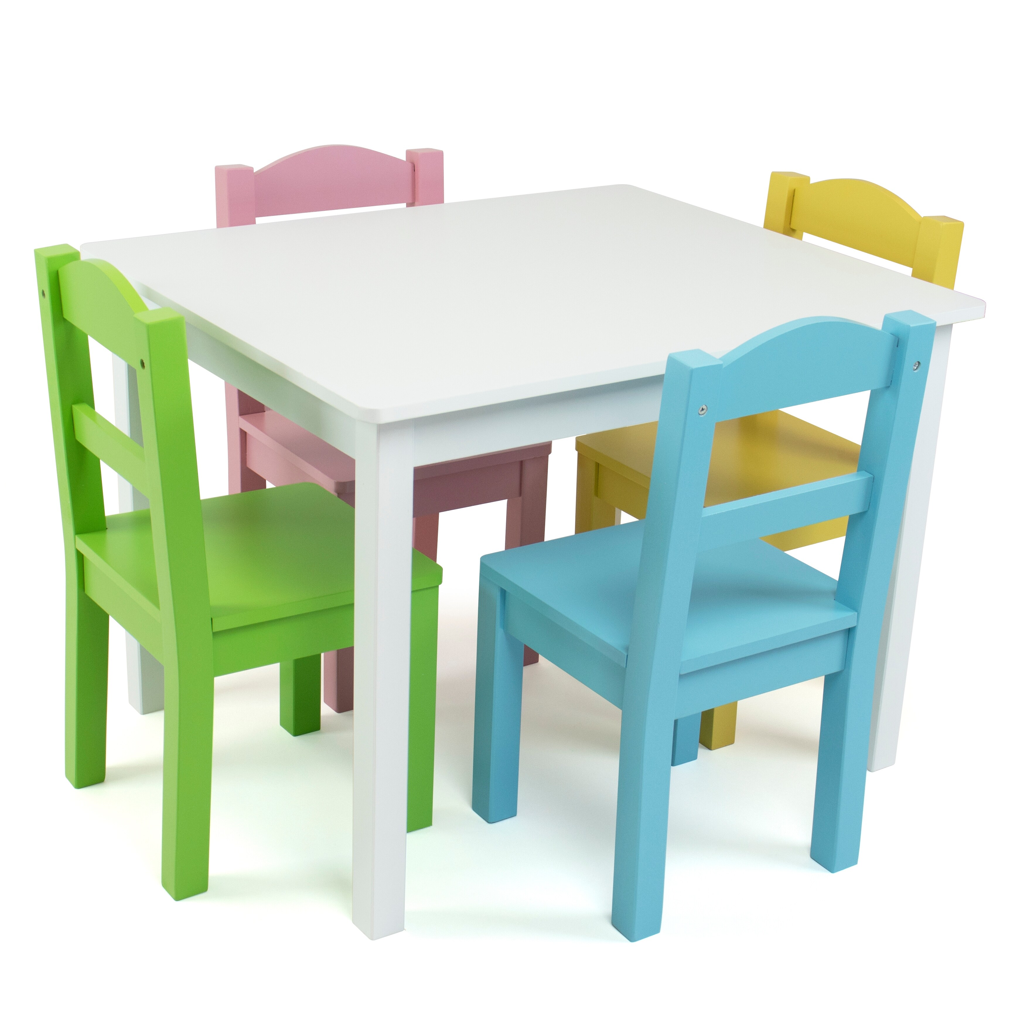 Pastel Kids Wood Table and 4 Chairs Set Multi color Bed Bath Beyond 36275935