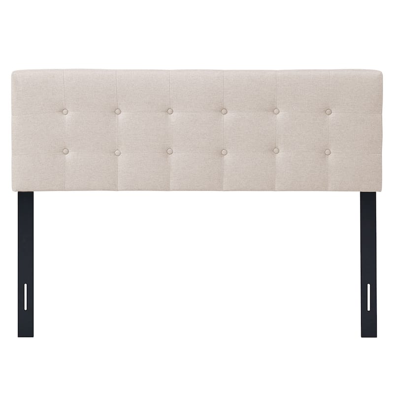 Modern Button Tufted Headboard with Rubber Wood Legs