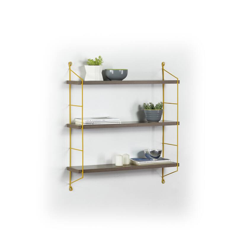 Neelix Modern Decorative Stair Design Shelf - Yellow