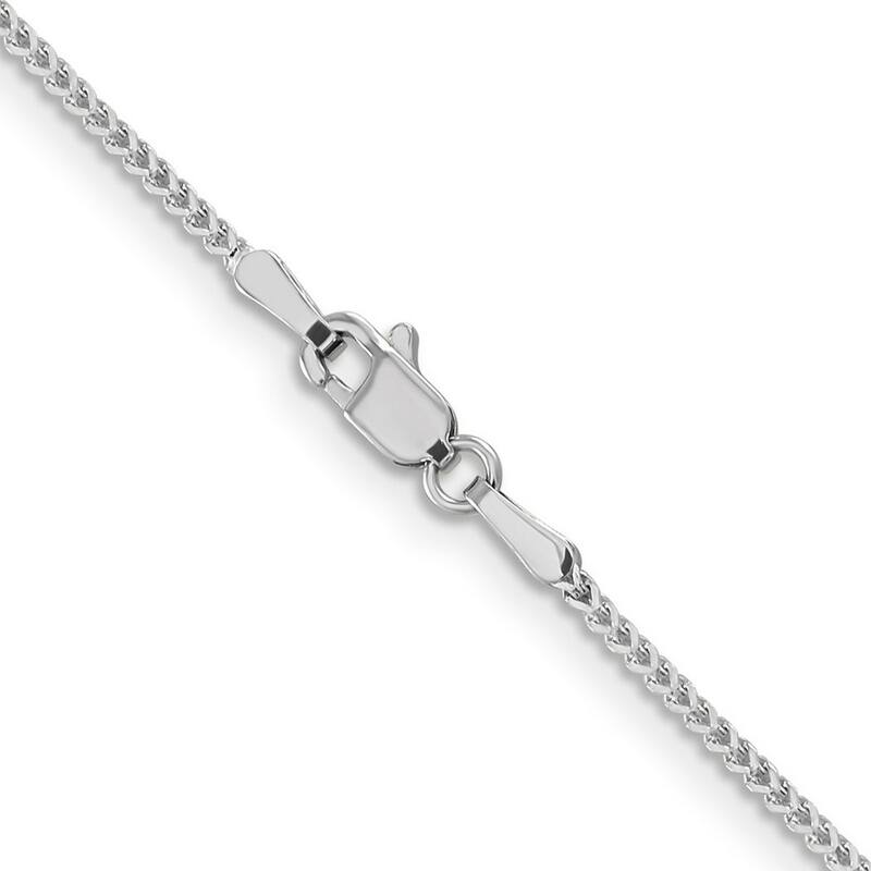 Curata 14k White Gold 1.1mm Franco Chain Necklace Options: 16 18