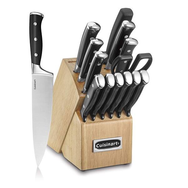 Cuisinart Classic 13-Piece White Stainless Steel Knife Block Set with 9-Knives Sharpening Steel and All-Purpose Sheers