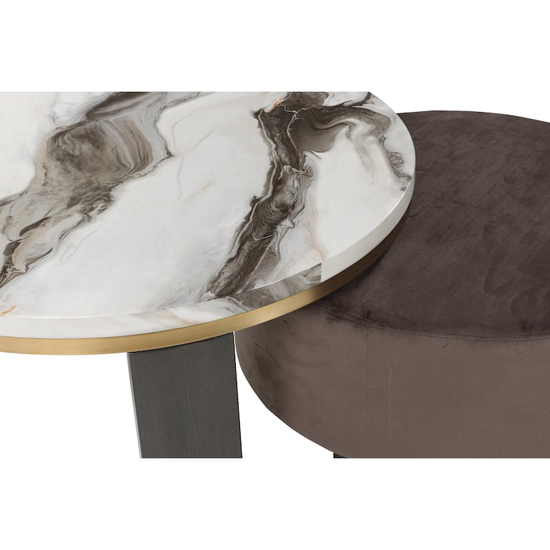 Signature Design by Ashley Jazmore Brown/Gold Nesting Coffee Table (Set of 2) - 36" W x 36" D x 18" H