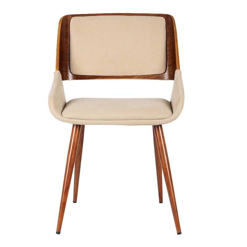 Armen Living Panda Walnut Wood Mid-Century Dining Chair