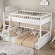 preview thumbnail 4 of 25, Full XL over Queen Bunk Bed with Ladder and Guardrails, Solid Pine Wood Frame
