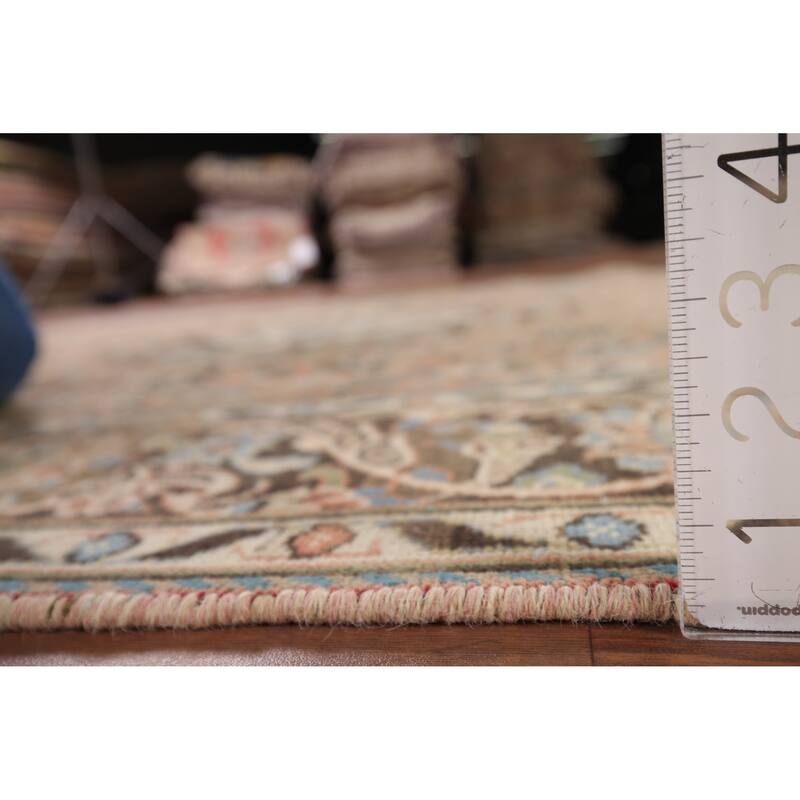 Traditional Mashad Persian Vintage Area Rug Handmade Wool Carpet - 6'5" x 10'1"