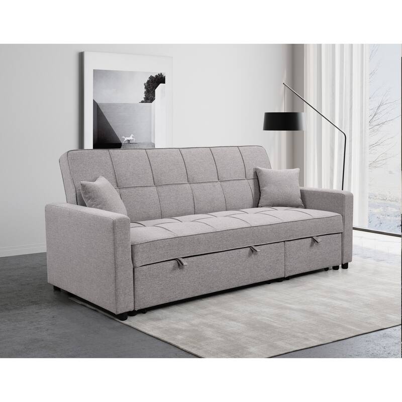 Roomfitters 83" Oversized Upholstered Sofa Bed with Pull-Out Couch Bed & Adjustable Backrest, 3-Seater Convertible Sleeper Sofa