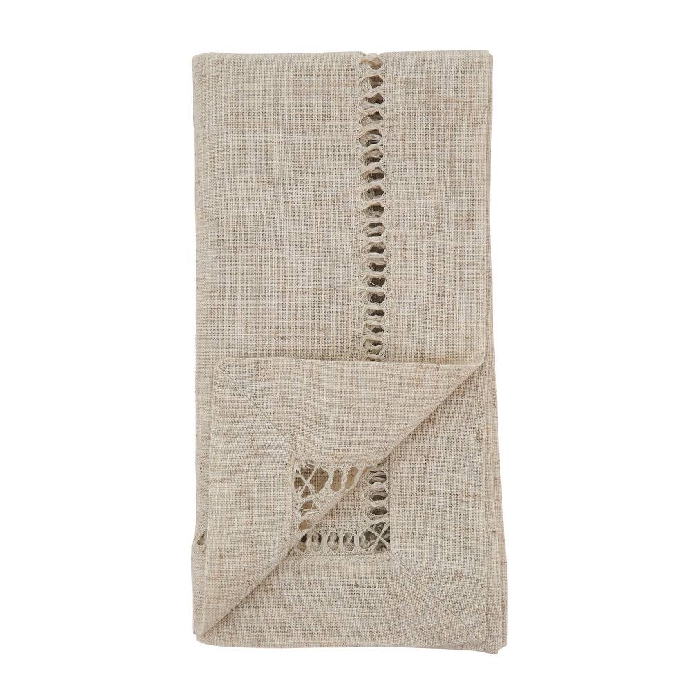 Decorative Napkins (Set of 12) - Stitched Border Detail for Dining and Entertaining