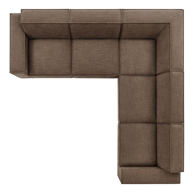Restore 5-Piece Performance Fabric Upholstered Modular L-Shaped Sofa