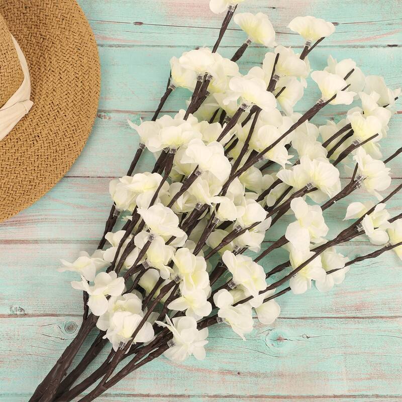 LED Artificial Flower Branch Lights Battery Powered Decor Lights for Home Shop Vase Room Wedding Christmas Party - 5PCS - Sakura