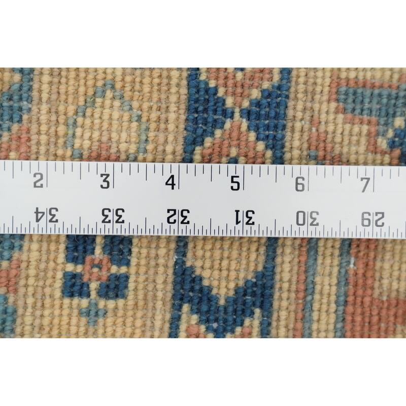 Hand Knotted Oriental 100% Wool Carpet Traditional Geometric Coral Kazak Area Rug - 13' 9'' X 9' 11''