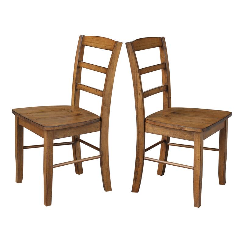 International Concepts Solid Wood Madrid Ladderback Chairs, Set of 2