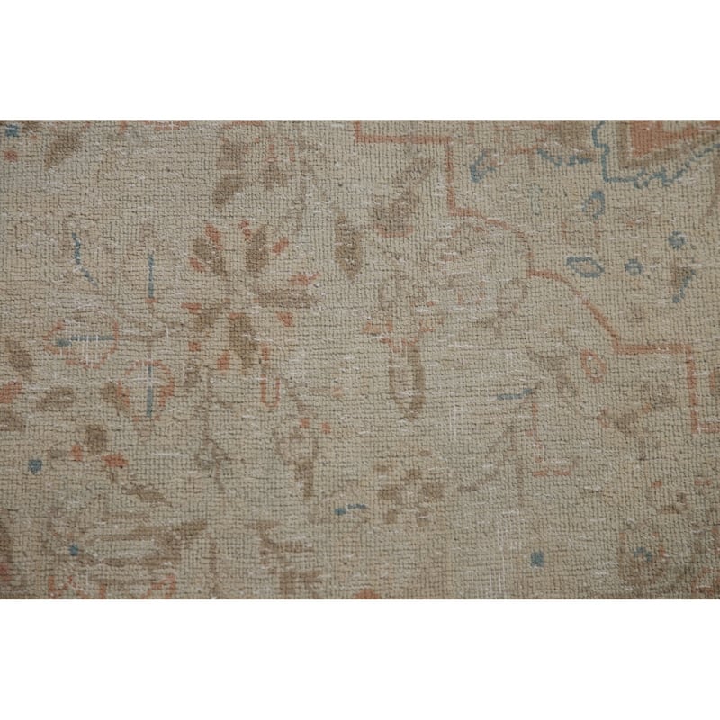 Distressed Kerman Persian Antique Area Rug Hand-knotted Wool Carpet - 9'8" x 12'7"