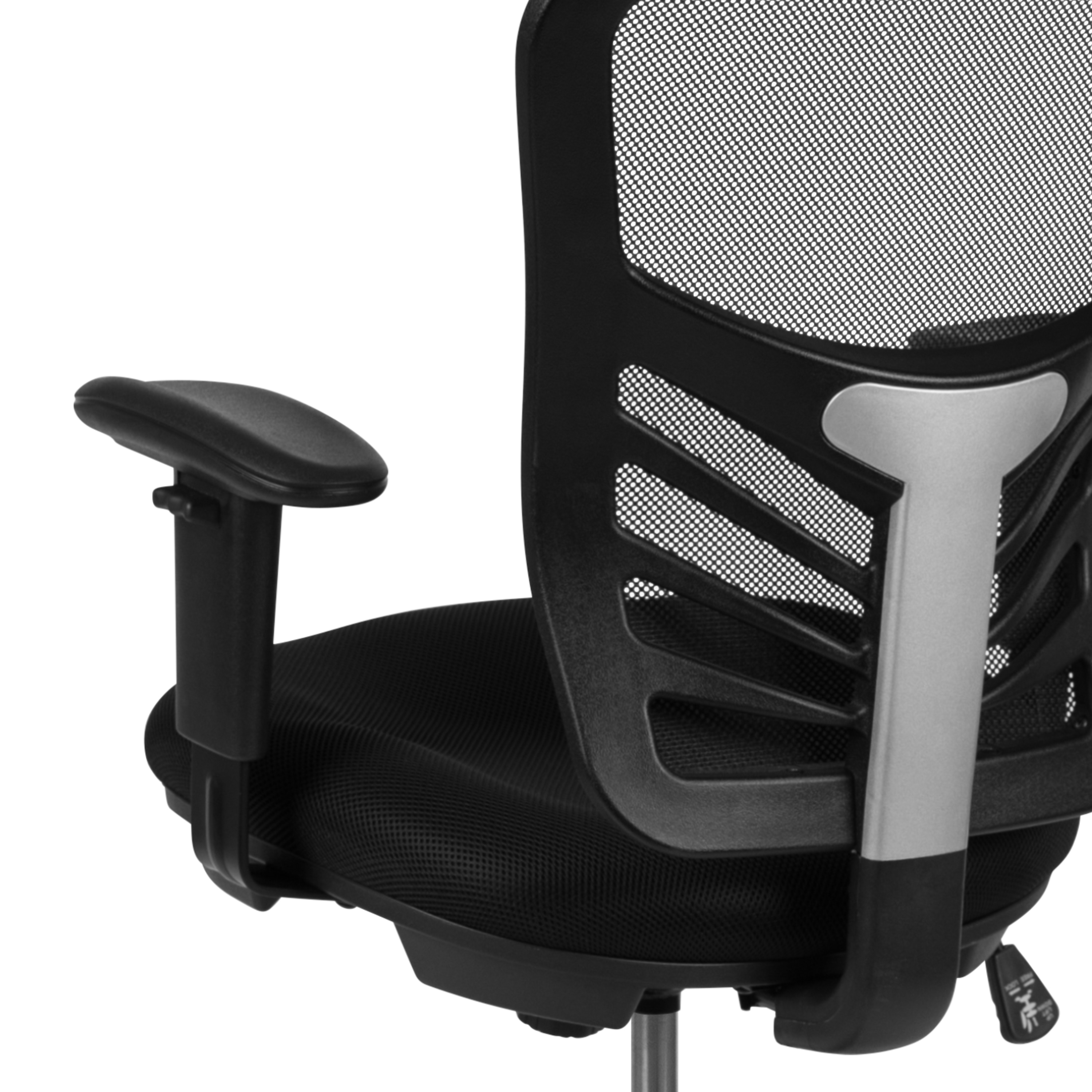 Flash Furniture Mid-Back Black Mesh Ergonomic Drafting Chair with Adjustable Foo 