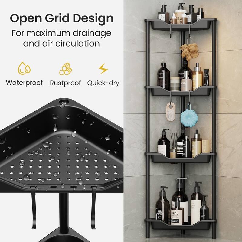 Corner Shower Caddy - 8.23"D x 14.17"W x 5.43"H