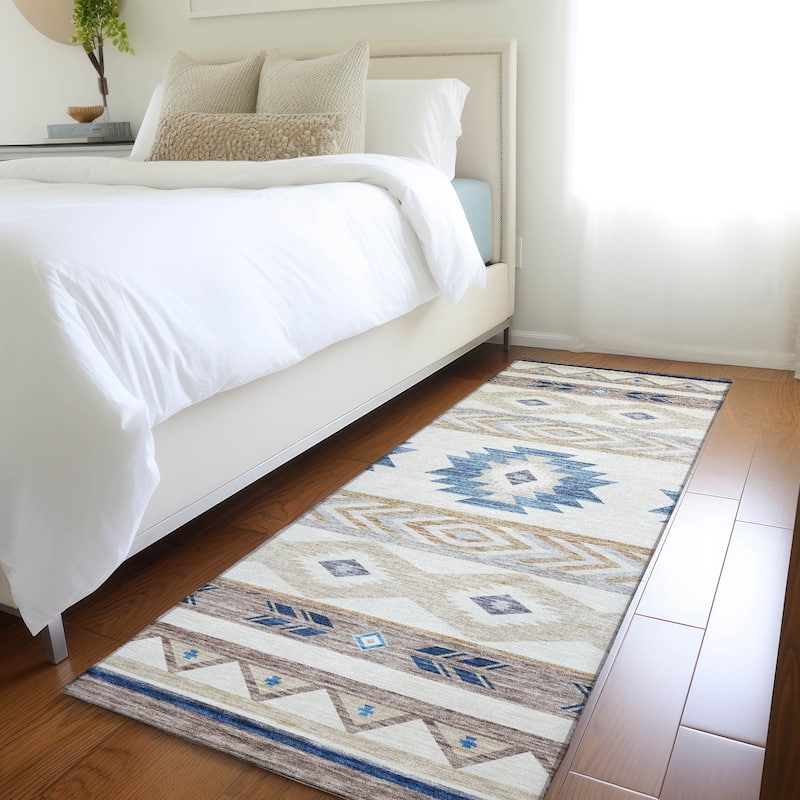 Premium Washable Super Soft Boho Tribal Mayfield Rug - Taupe - 2' 3" x 7' 6" - Runner