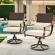 preview thumbnail 20 of 41, EROMMY Outdoor Dining Set, Swivel Rocking Chairs, Rectangular Table w Umbrella Hole, Patio Furniture Set for Backyard Swivel Chairs x2
