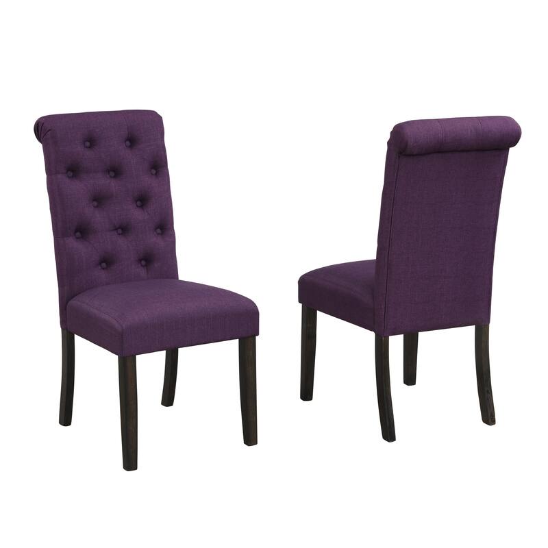 Purple Rectangular Dining Table, Four Upholstered Dining Chairs with Backs, Minimalist Dining Table and Chair Set