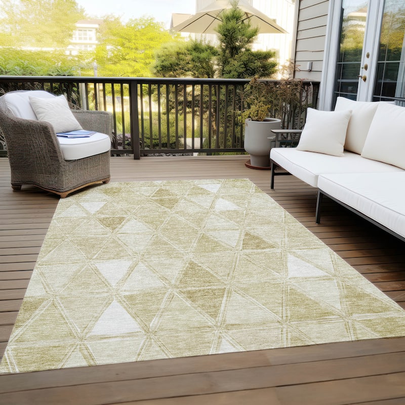 Machine Washable Indoor/ Outdoor Chantille Modern Diamonds Rug