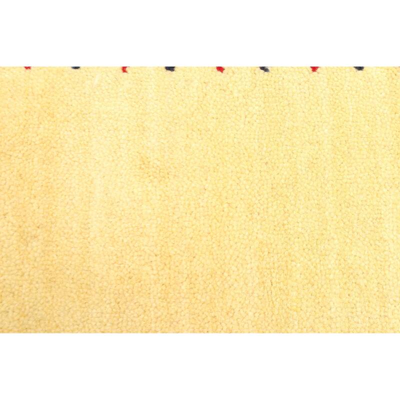 ECARPETGALLERY Hand Loomed Kashkuli Gabbeh Light Gold Wool Rug - 3'11 x 5'8