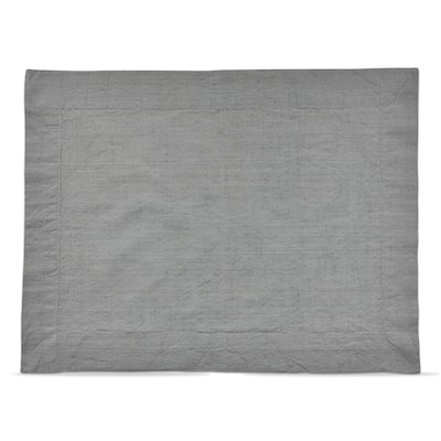 Threads Slub Light Grey Cotton Placemat, 19"L x 14.5"W, 2" Hem