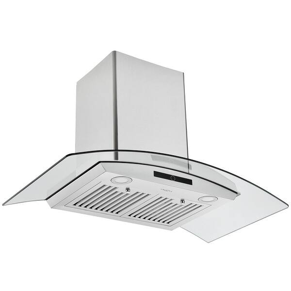 Ancona 36 In Convertible Wall Mount Glass Canopy Range Hood In Stainless Steel Overstock 31440611