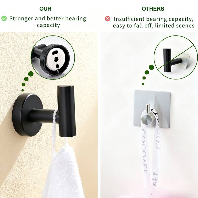 Topcraft Wall Mounted Stainless Steel Bathroom 8 Piece Hardware Set