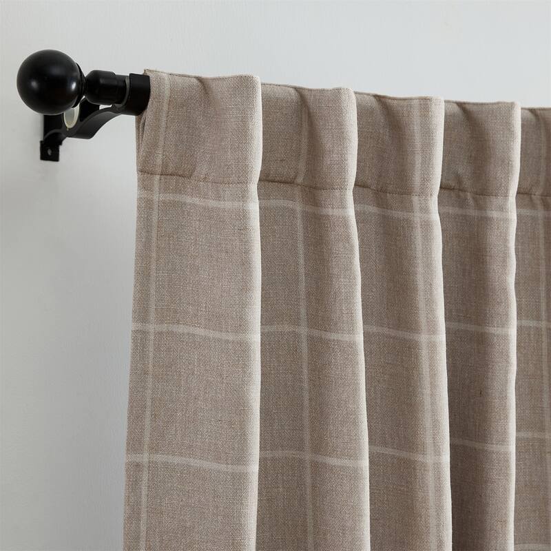 Sawyer Windowpane Plaid Blackout Window Curtain Panel