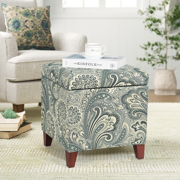 Printed storage ottoman discount