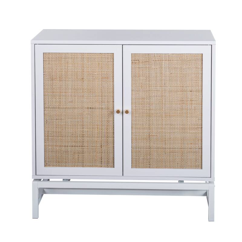 2 Door Natural Rattan 2 Door high adjustable shelf