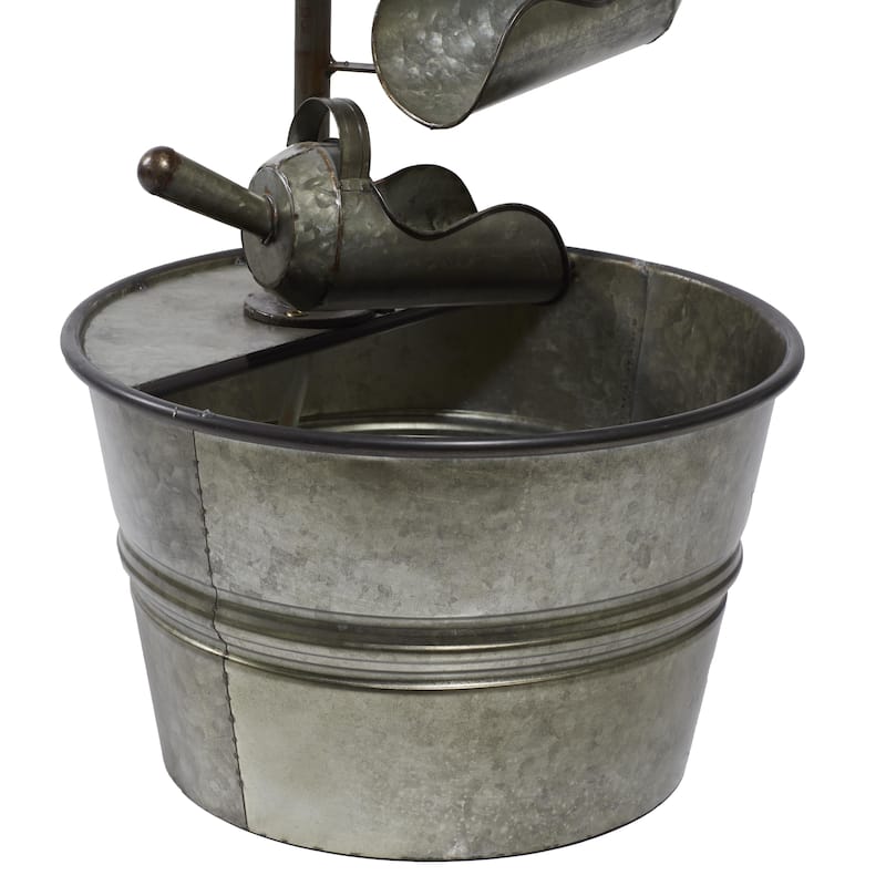 Metal Fountain with Watering Cans - Gray - Roche River Decor