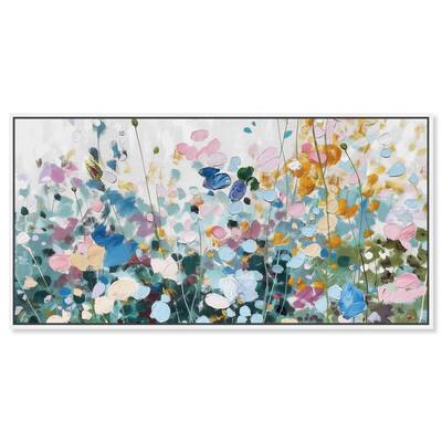 Art Remedy Blue Forest Framed Floral Fine 1 Piece Canvas Wall Art