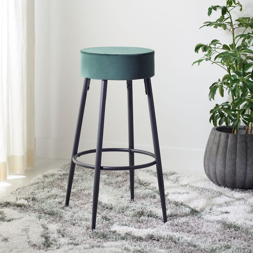 SAFAVIEH Ramona 24-inch Round Bar Stool - 20" W x 20" L x 30.2" H - 20Wx20Dx30H