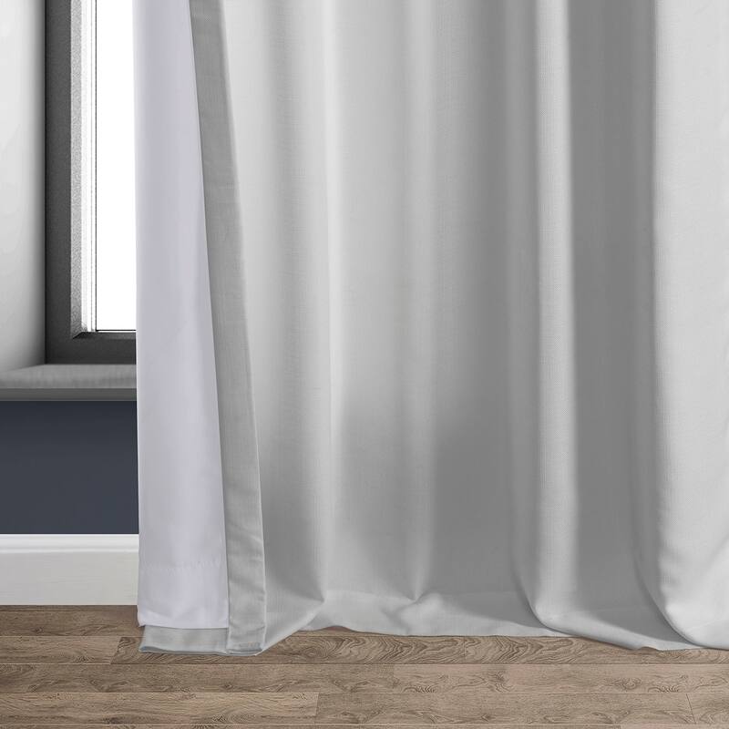 Exclusive Fabrics Italian Faux Linen Room Darkening Curtains (1 Panel) - Sophisticated Drapery for Versatile Décor