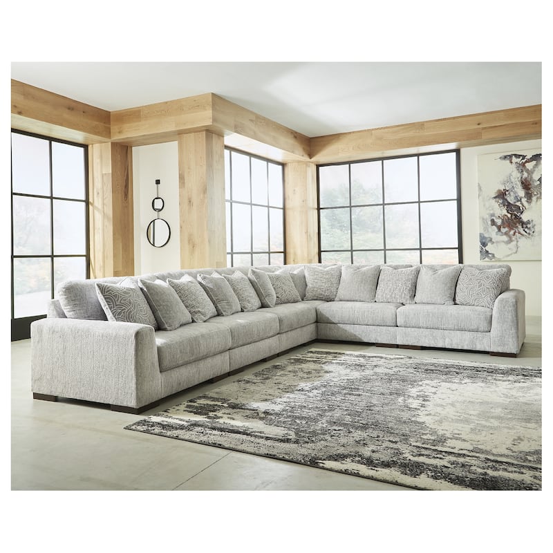 Signature Design by Ashley Regent Park Pewter 6-Piece Sectional - 171"W x 132"D x 39"H