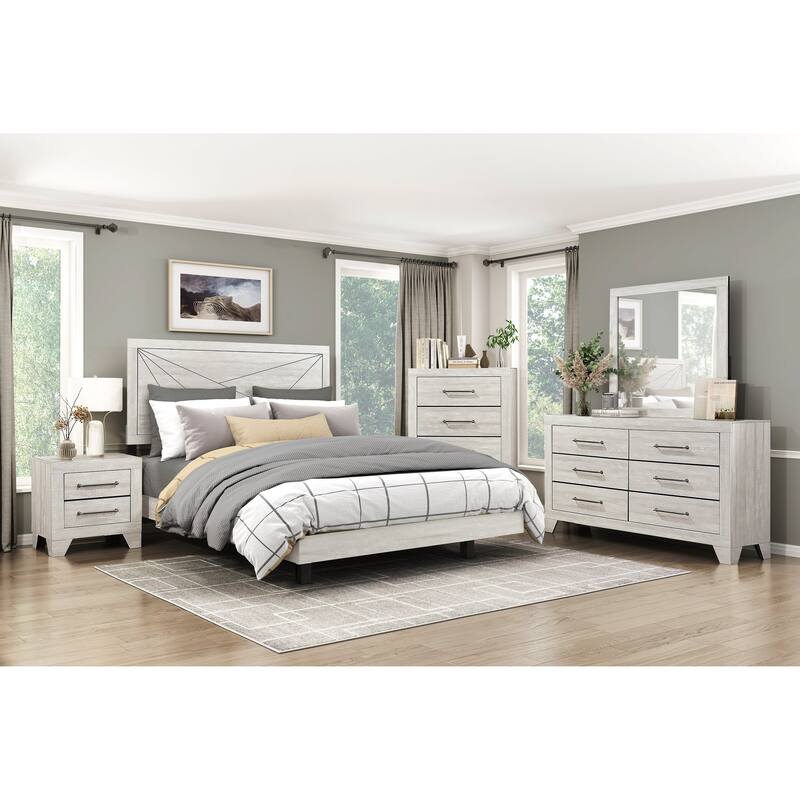 Gray Oak Finish 1pc Panel Bed