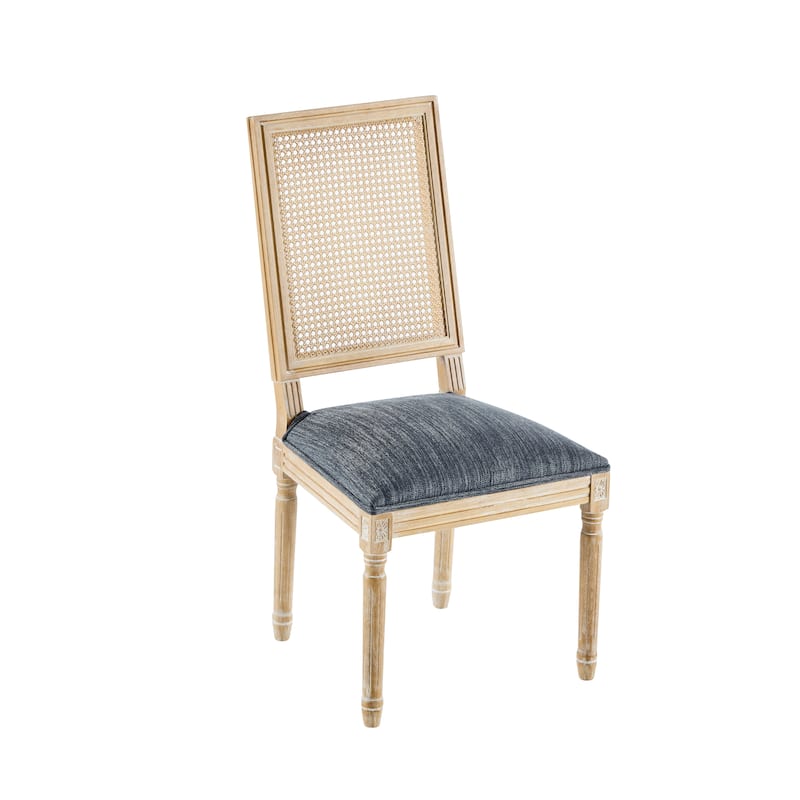 Regina French Country Wood and Cane Upholstered Dining Chairs by Christopher Knight Home