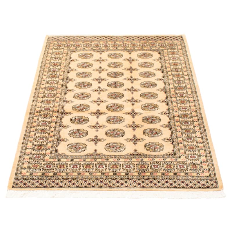 ECARPETGALLERY Hand-knotted Peshawar Bokhara Beige Wool Rug - 4'8 x 6'8
