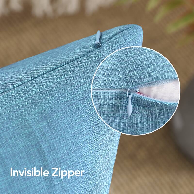 Deconovo 4-Pack Faux Linen Throw Pillow Covers with Hidden Zipper