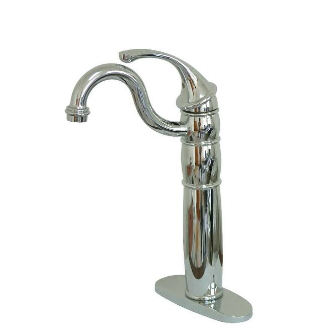 Kingston Brass Georgian Vessel Faucet with Deck Plate and Metal Lever