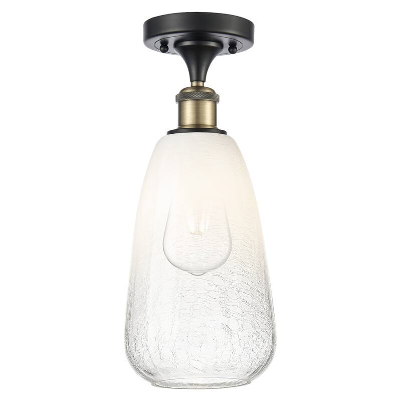 Innovations Lighting 516-1C-14-6 Brookhaven Almond Semi-Flush - Black Antique Brass / Opal