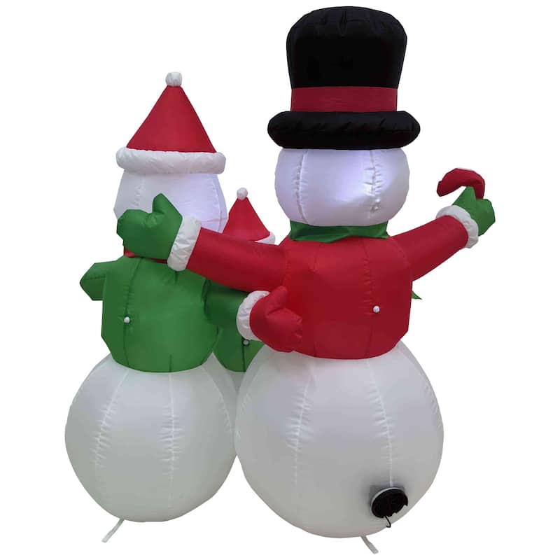 Lighted Inflatable Family of Snowman Outdoor Christmas Decoration - 4' - White