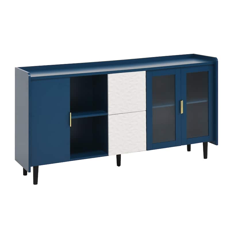 Modern Kitchen Pantry Storage Cabinet - Blue
