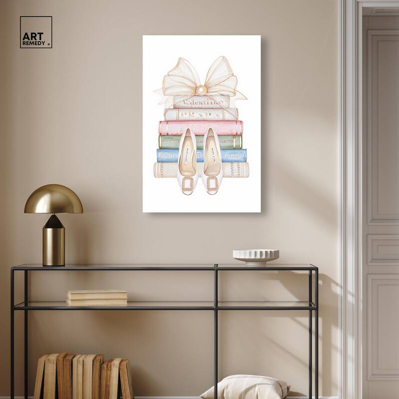 Bow And Buckles Canvas by Art Remedy, Gallery Wrapped