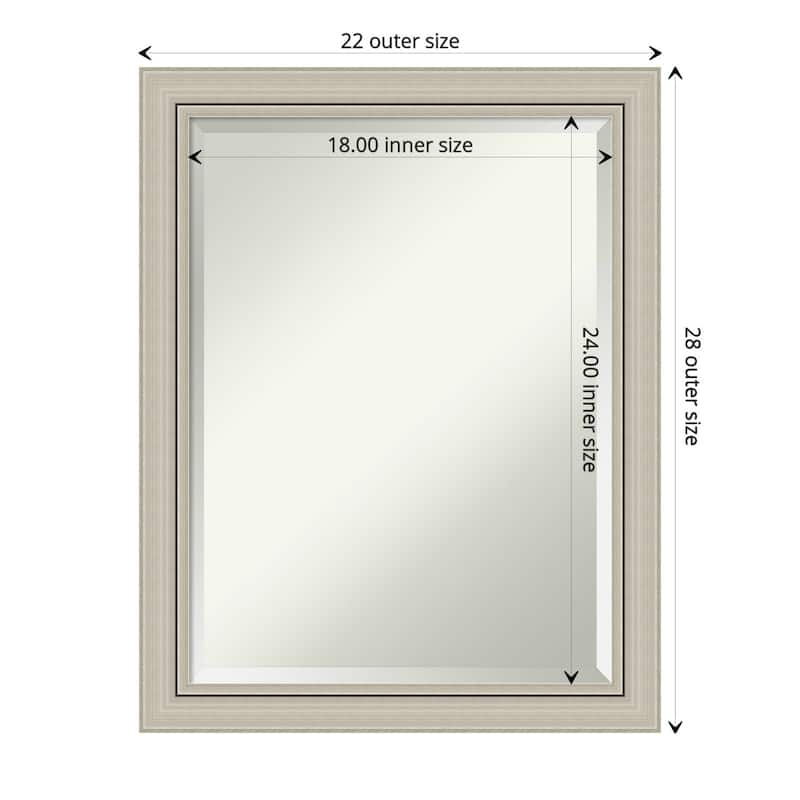 Beveled Wood Wall Mirror - Romano Silver Narrow Frame