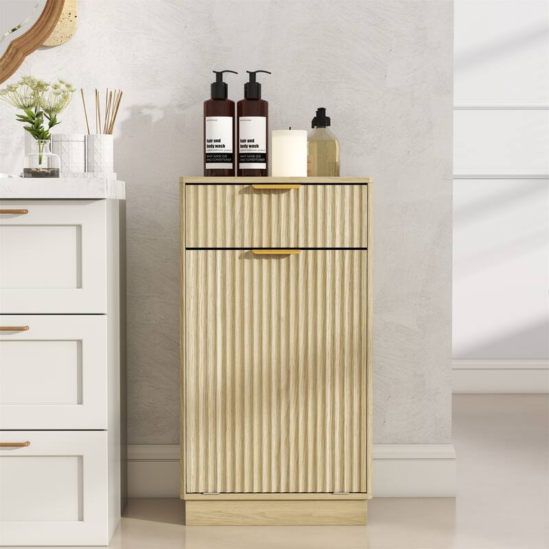 10-Gallon Woodgrain Tilt-Out Trash Can Cabinet