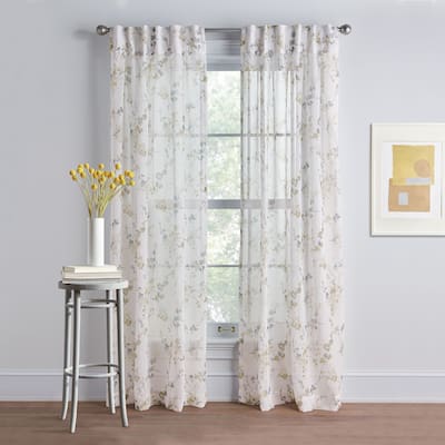 DKNY Wallflower Sheer Curtain Panel Pair