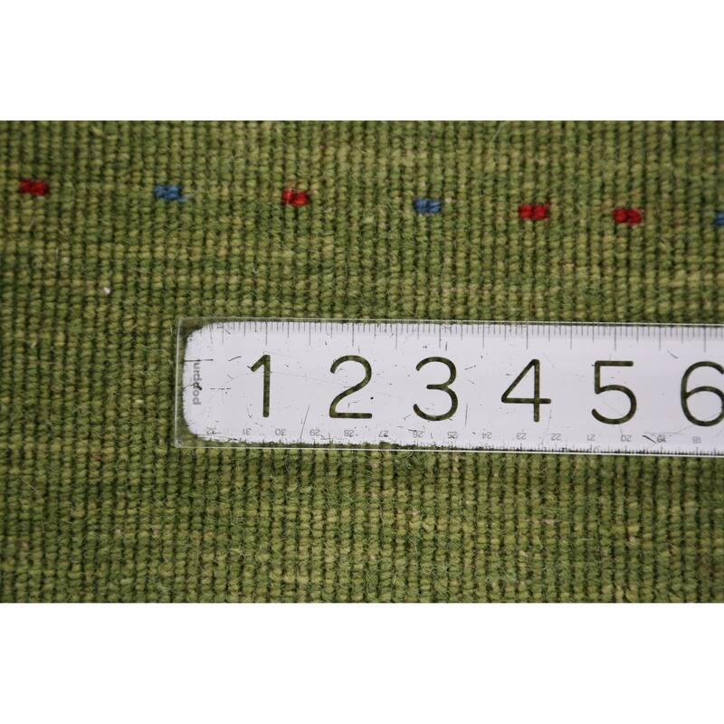 Hand Knotted Oriental 100% Wool Carpet Tribal Animal Pictorial Green Gabbeh Area Rug - 7' 7'' X 5' 3''
