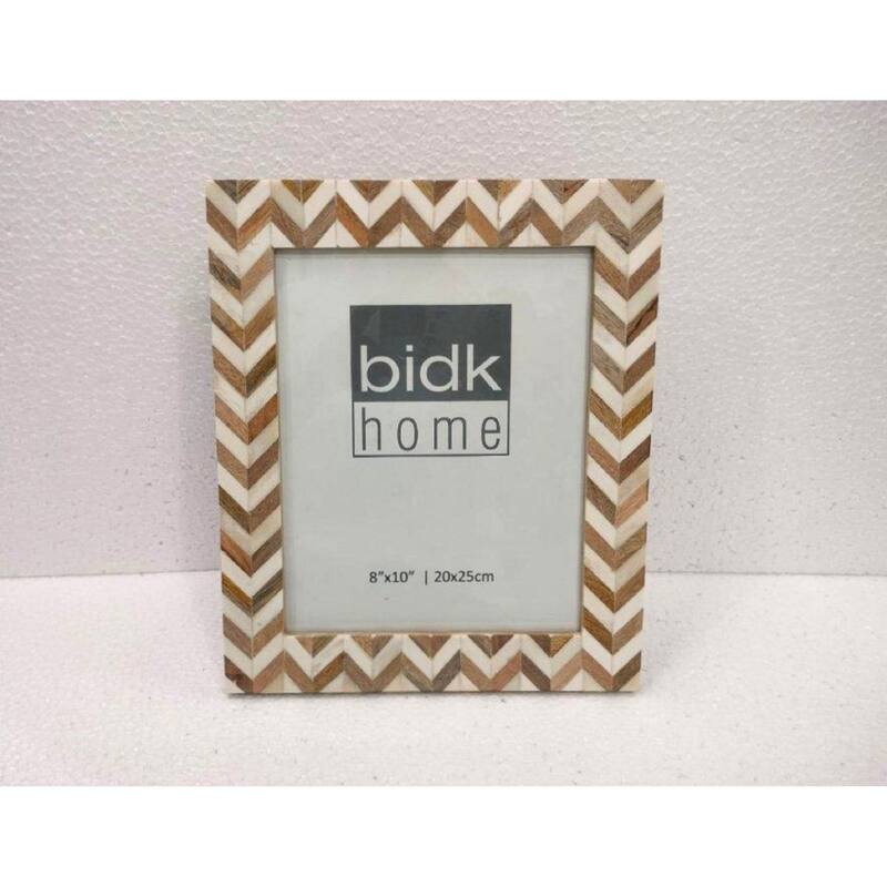Zig Zag Frame White & Brown - WHITE & BROWN - 8x10